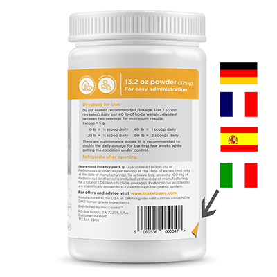 instructions in more languages at the back of the label